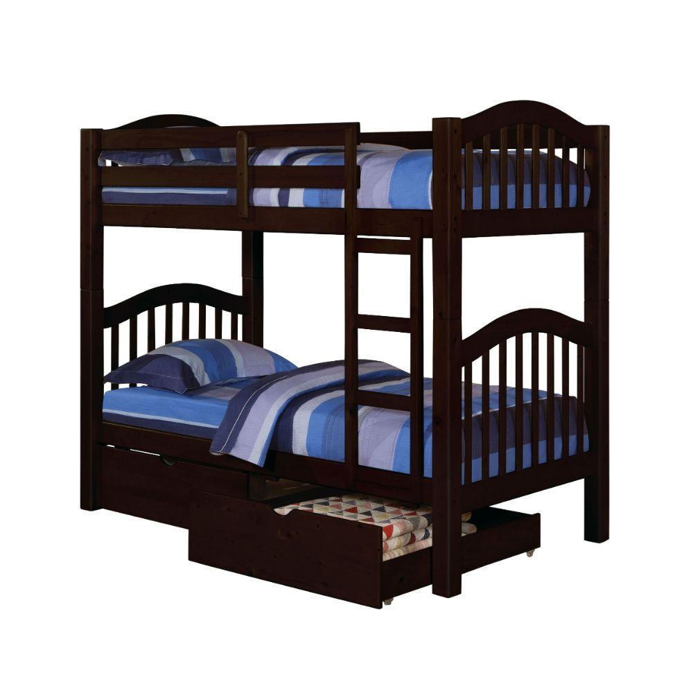 ACME Heartland Twin/Twin Bunk Bed, Espresso 2554 FredCo
