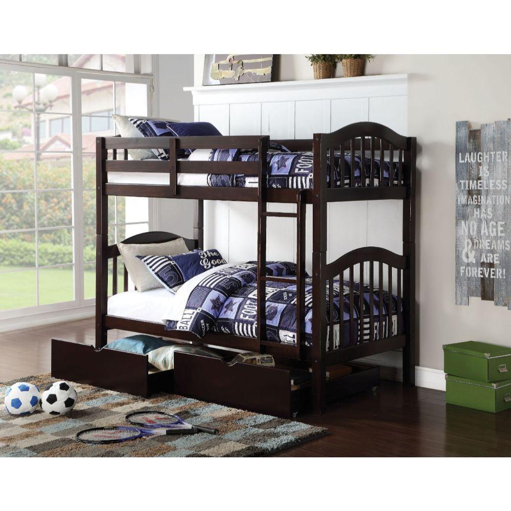 ACME Heartland Twin/Twin Bunk Bed, Espresso 2554 FredCo