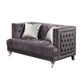 ACME Hegio Loveseat w/2 Pillows, Gray Velvet FredCo