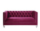 ACME Heibero Loveseat w/2 Pillows, Burgundy Velvet FredCo