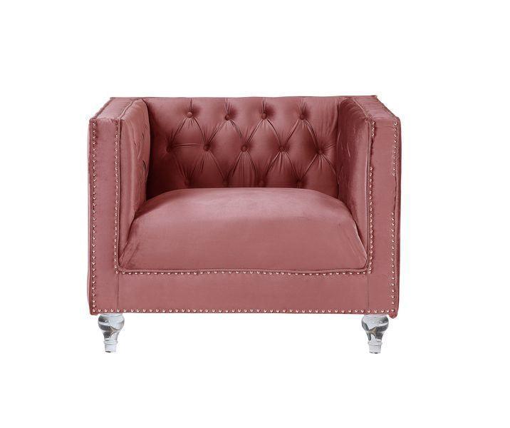 ACME HeiberoII Chair, Pink Velvet FredCo
