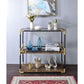 ACME Heleris Console Table, Black/Gold & Smoky Glass FredCo