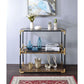 ACME Heleris Console Table, Black/Gold & Smoky Glass FredCo