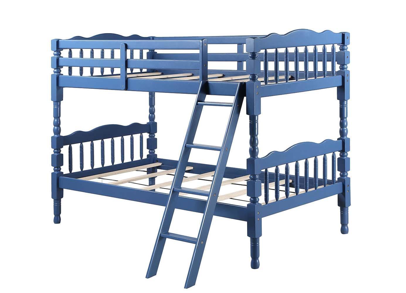 ACME Homestead Twin/Twin Bunk Bed, Dark Blue Finish FredCo