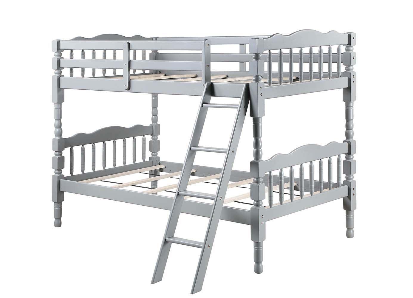 ACME Homestead Twin/Twin Bunk Bed, Gray Finish FredCo