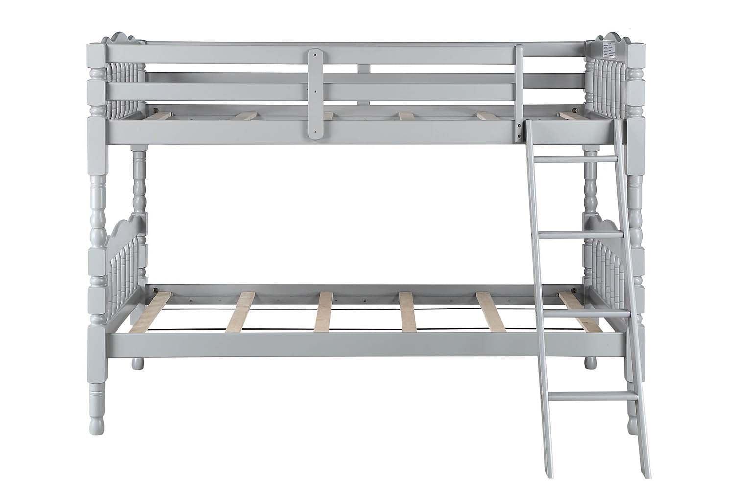 ACME Homestead Twin/Twin Bunk Bed, Gray Finish FredCo