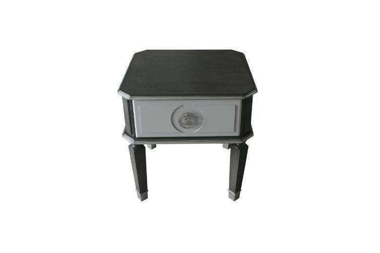 ACME House Beatrice End Table, Charcoal & Light Gray Finish FredCo