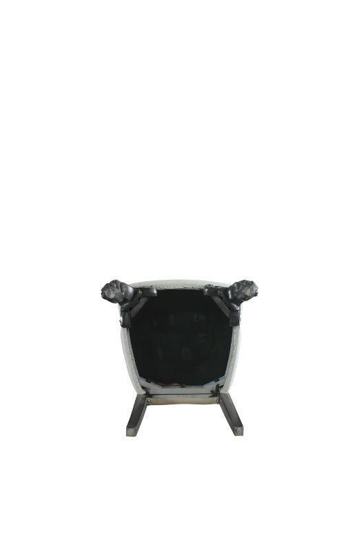 ACME House Beatrice Side Chair, Two Tone Beige Fabric & Charcoal Finish FredCo
