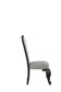 ACME House Beatrice Side Chair, Two Tone Beige Fabric & Charcoal Finish FredCo