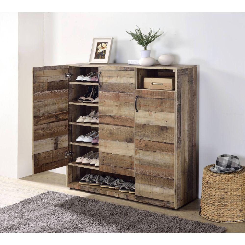 ACME Howia Cabinet, Rustic Gray Oak FredCo