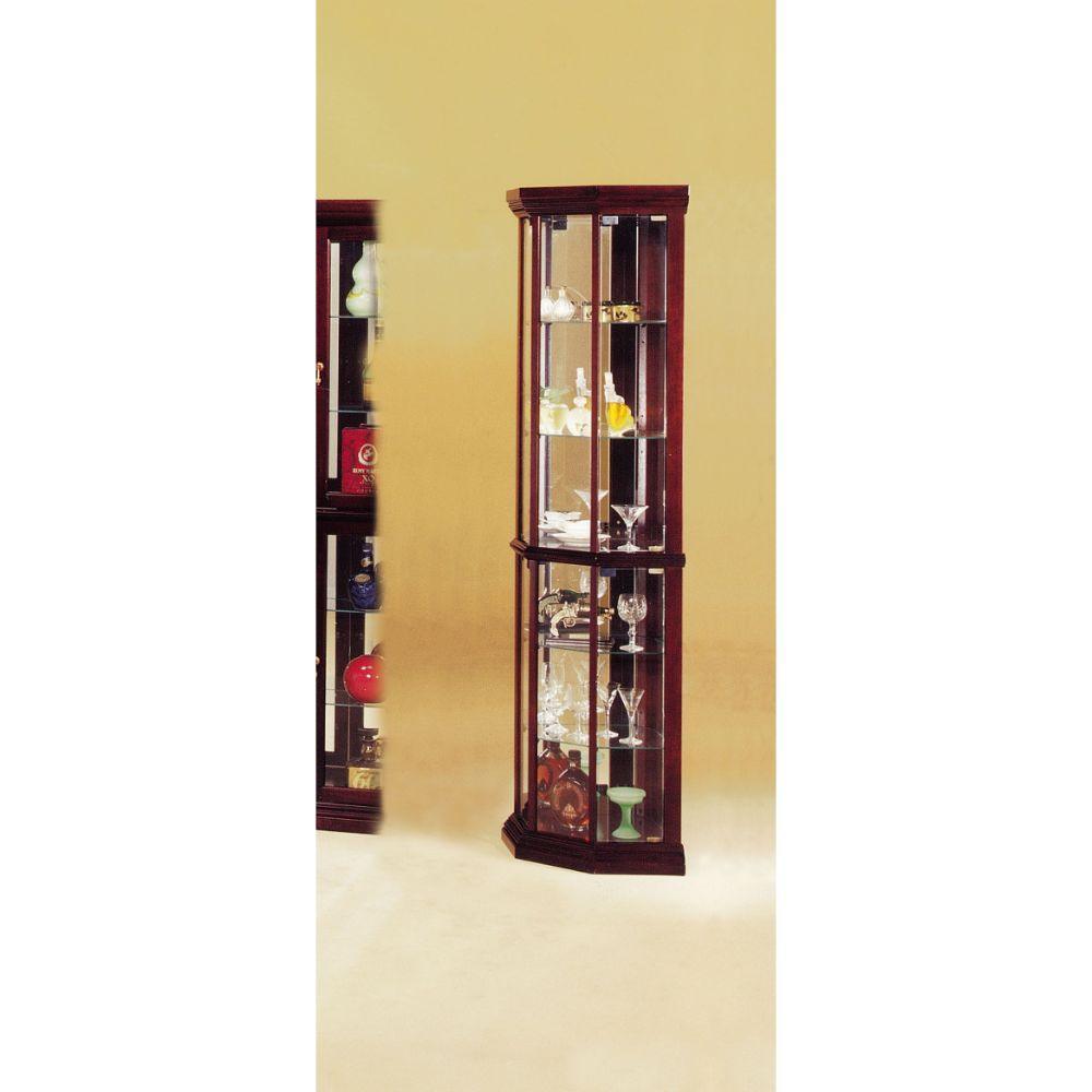 ACME Huxley Corner Curio Cabinet, Cherry FredCo