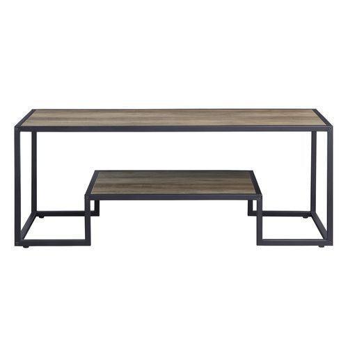 ACME Idella Coffee Table, Rustic Oak & Black Finish FredCo