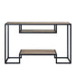 ACME Idella Console Table, Rustic Oak & Black Finish FredCo