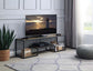 ACME Idella TV Stand, Rustic Oak & Black Finish FredCo