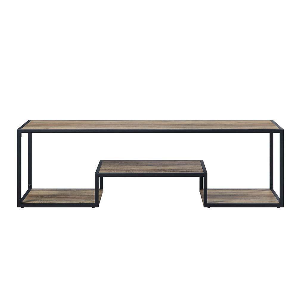 ACME Idella TV Stand, Rustic Oak & Black Finish FredCo
