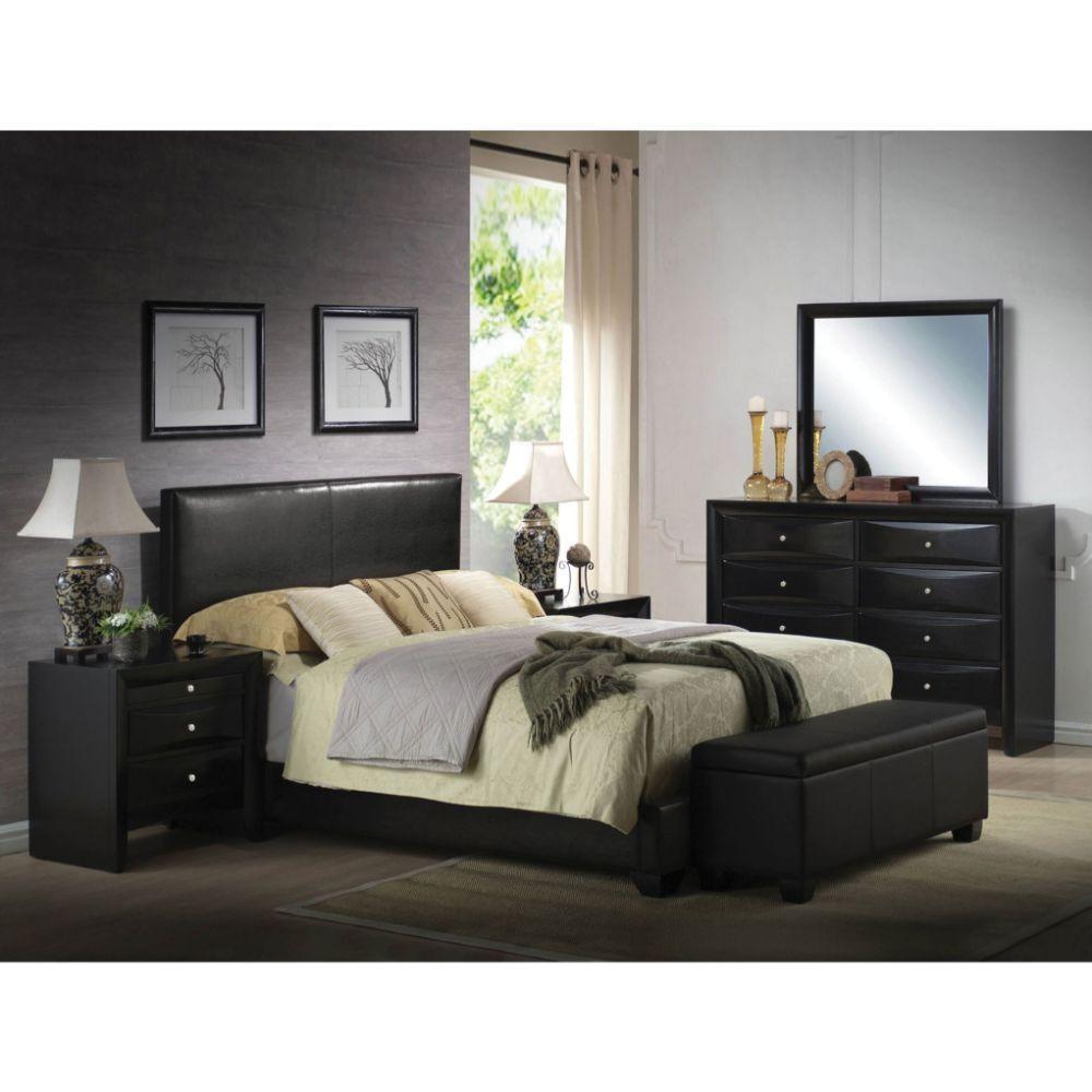 ACME Ireland III Full Bed (Panel), Black PU 14440F FredCo