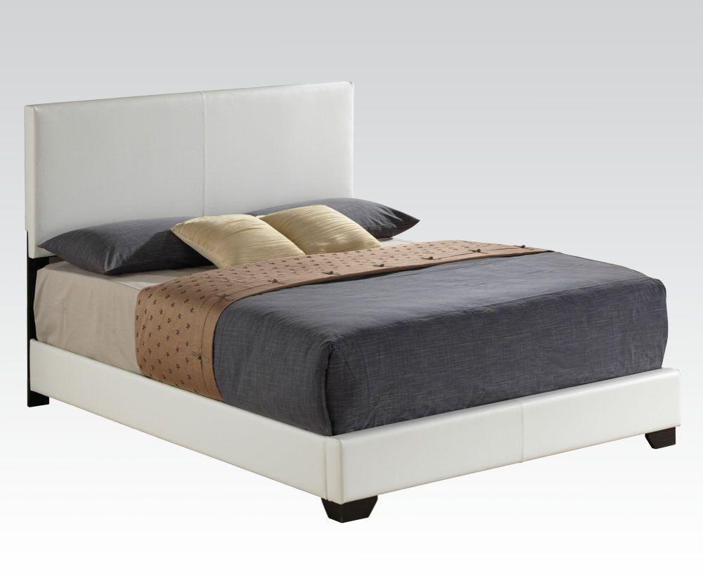 ACME Ireland III Full Bed (Panel), White PU 14395F FredCo