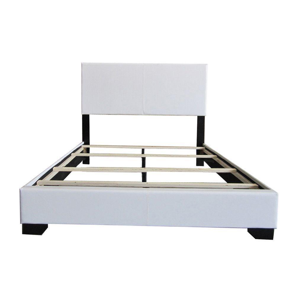 ACME Ireland III Queen Bed, White PU 14390Q FredCo
