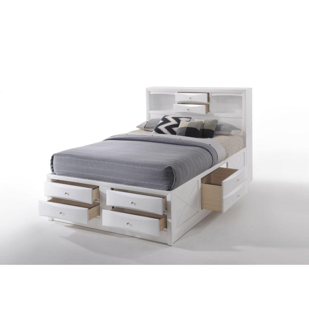 ACME Ireland Queen Bed w/Storage, White 21700Q FredCo
