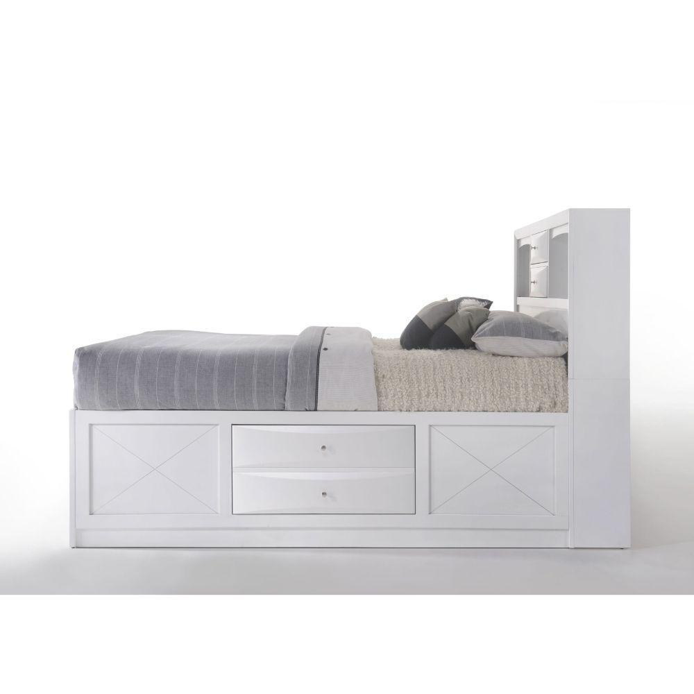ACME Ireland Queen Bed w/Storage, White 21700Q FredCo