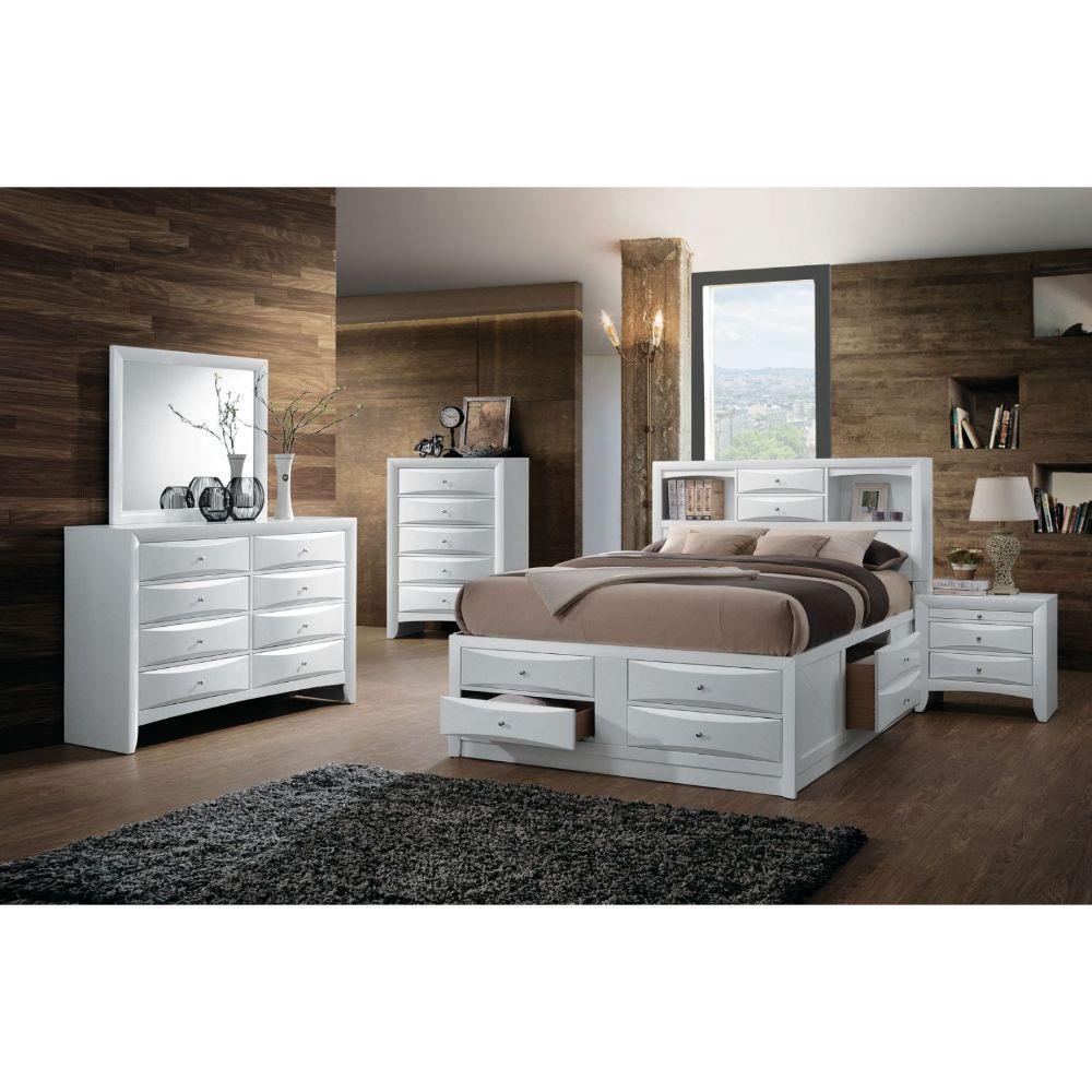 ACME Ireland Queen Bed w/Storage, White 21700Q FredCo