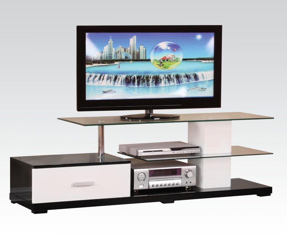 ACME Ivana TV Stand, White & Black 91140 FredCo