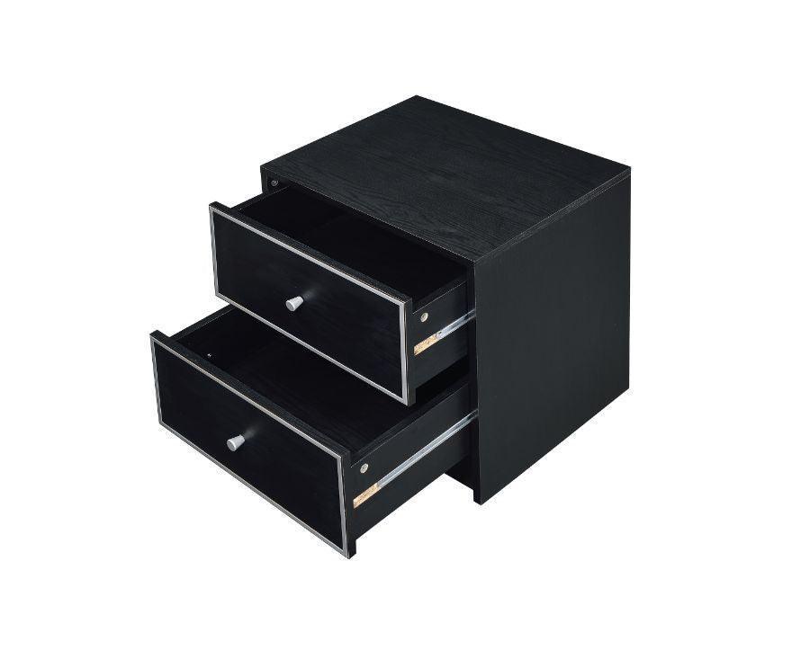 ACME Jabir Accent Table, Brown Walnut & Black Finish FredCo