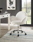 ACME Jago Office Chair, White Lapin & Chrome Finish FredCo