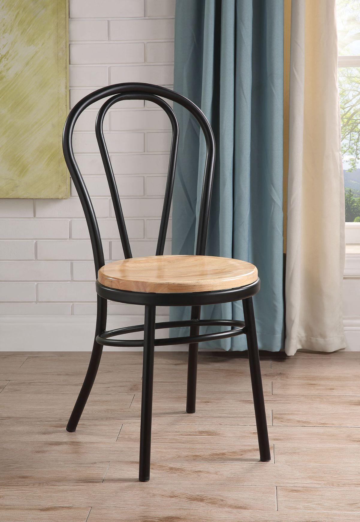 ACME Jakia Side Chair (Set-2), Black & Natural FredCo