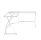 ACME Janison Computer Desk, Clear Glass & White Finish FredCo