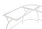 ACME Janison Computer Desk, Clear Glass & White Finish FredCo