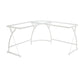 ACME Janison Computer Desk, Clear Glass & White Finish FredCo