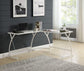 ACME Janison Computer Desk, Clear Glass & White Finish FredCo