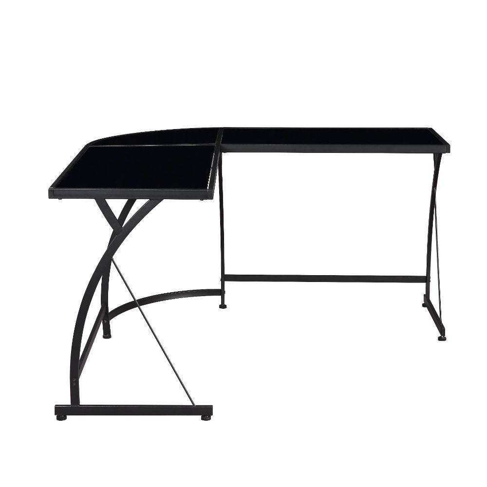ACME Janison Desk, Black Glass & Black FredCo