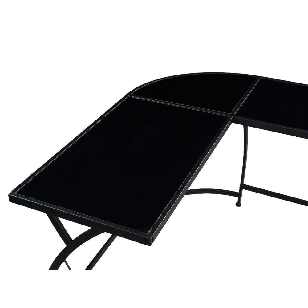 ACME Janison Desk, Black Glass & Black FredCo