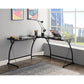 ACME Janison Desk, Black Glass & Black FredCo