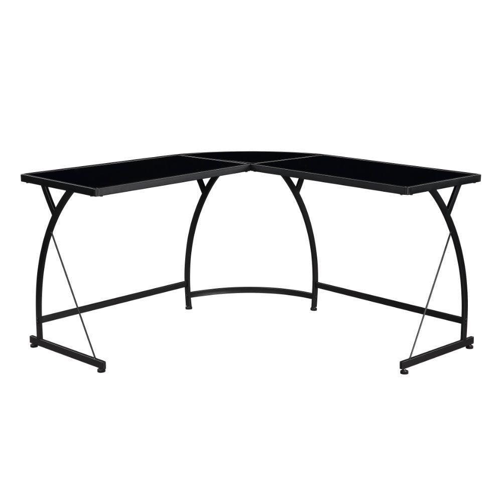 ACME Janison Desk, Black Glass & Black FredCo