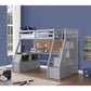 ACME Jason II Loft Bed & Storage Ladder, Gray 37445 Twin FredCo