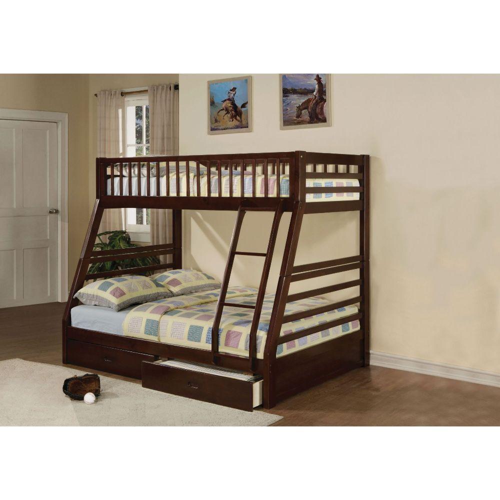 ACME Jason Twin/Full Bunk Bed & Drawers, Espresso 2020 FredCo
