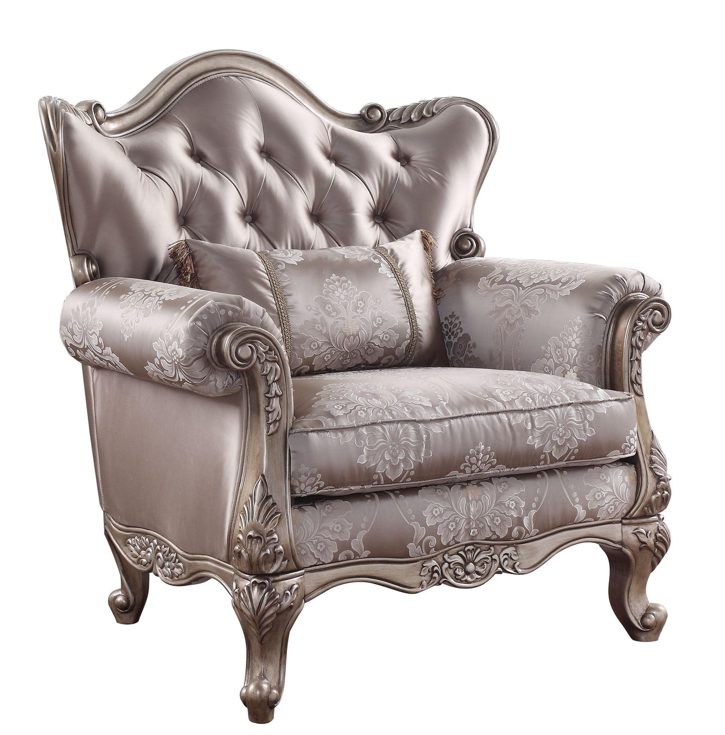ACME Jayceon Chair w/1 Pillow, Fabric & Champagne FredCo