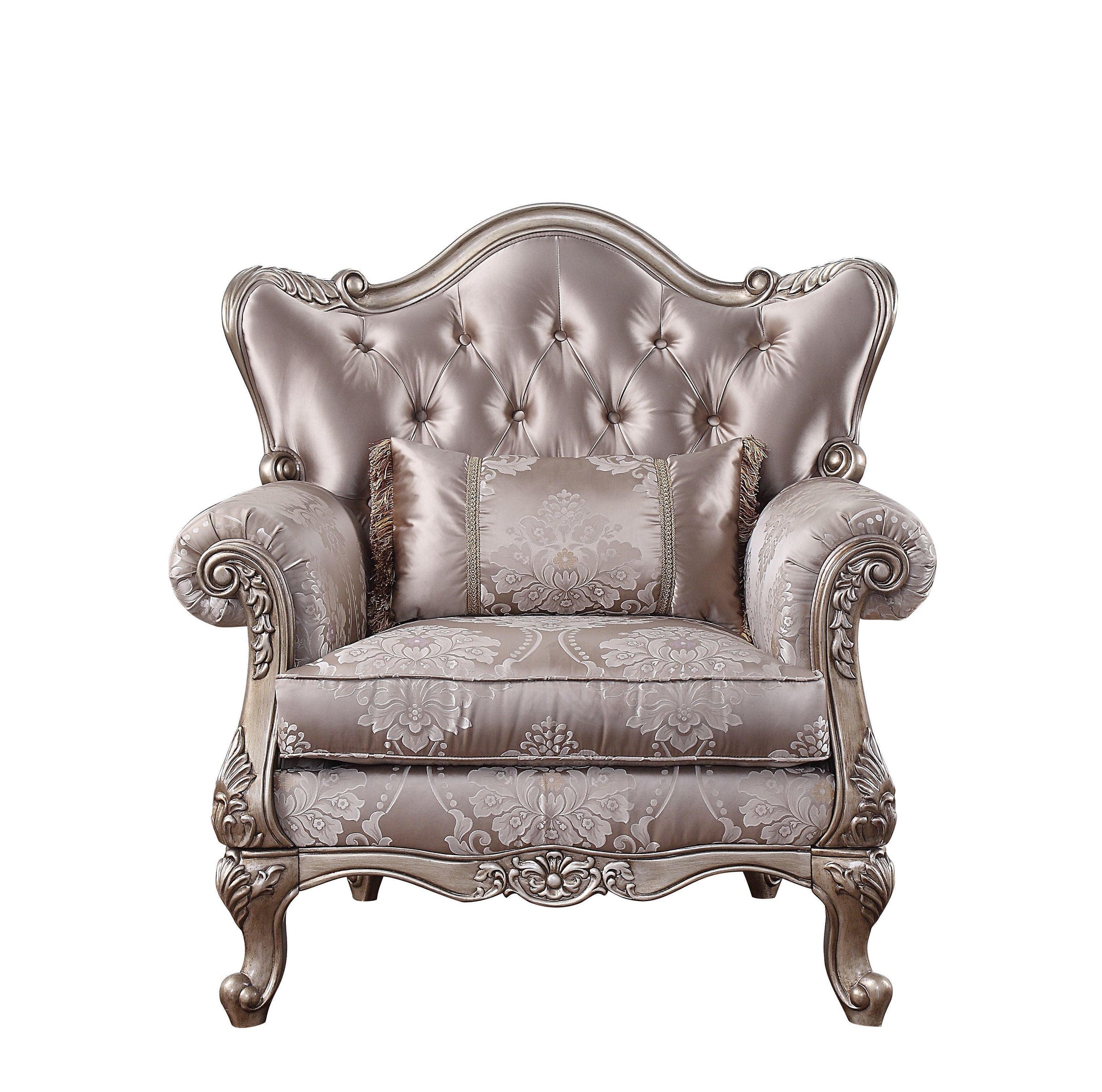 ACME Jayceon Chair w/1 Pillow, Fabric & Champagne FredCo