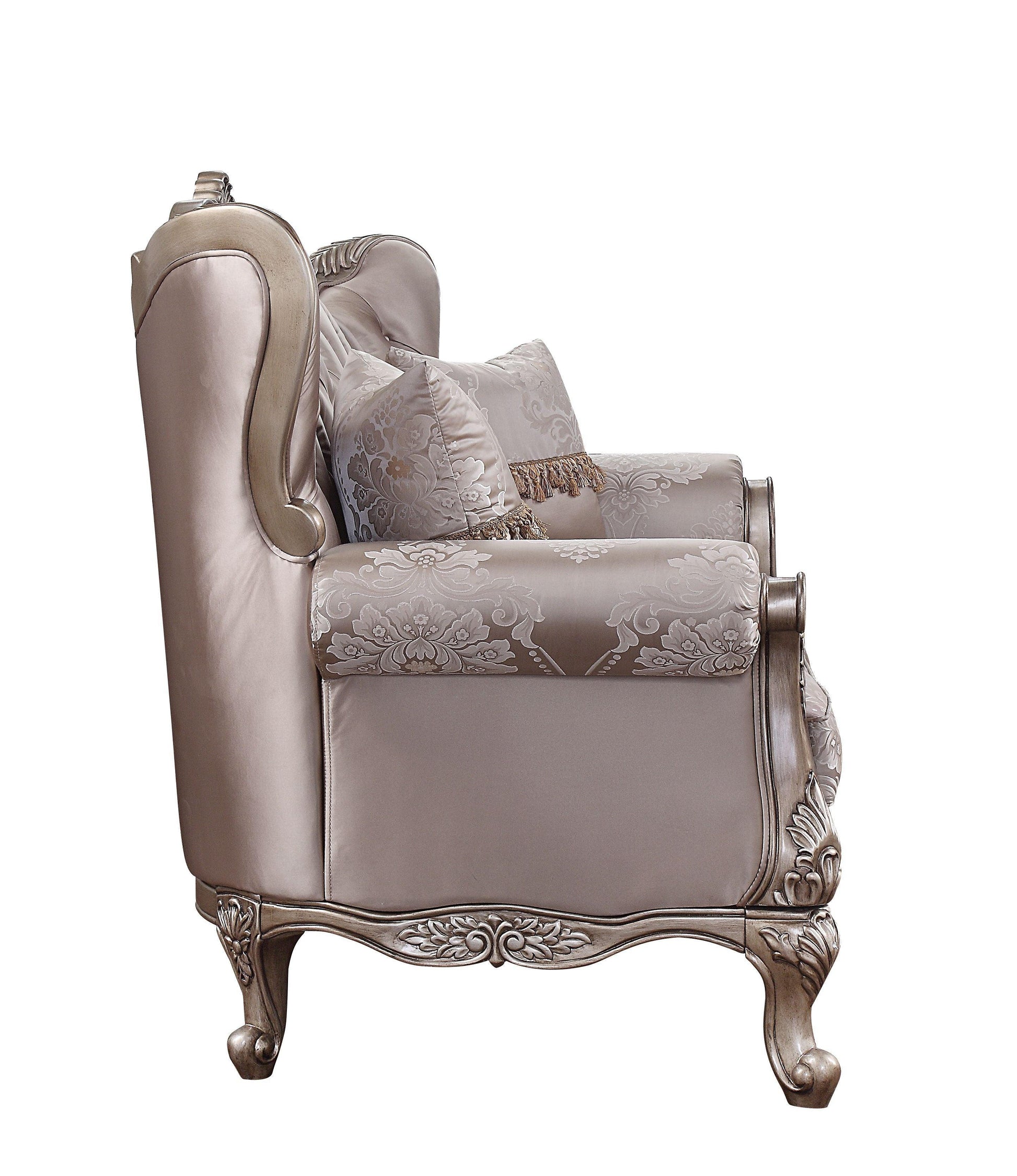 ACME Jayceon Loveseat w/2 Pillows, Fabric & Champagne FredCo