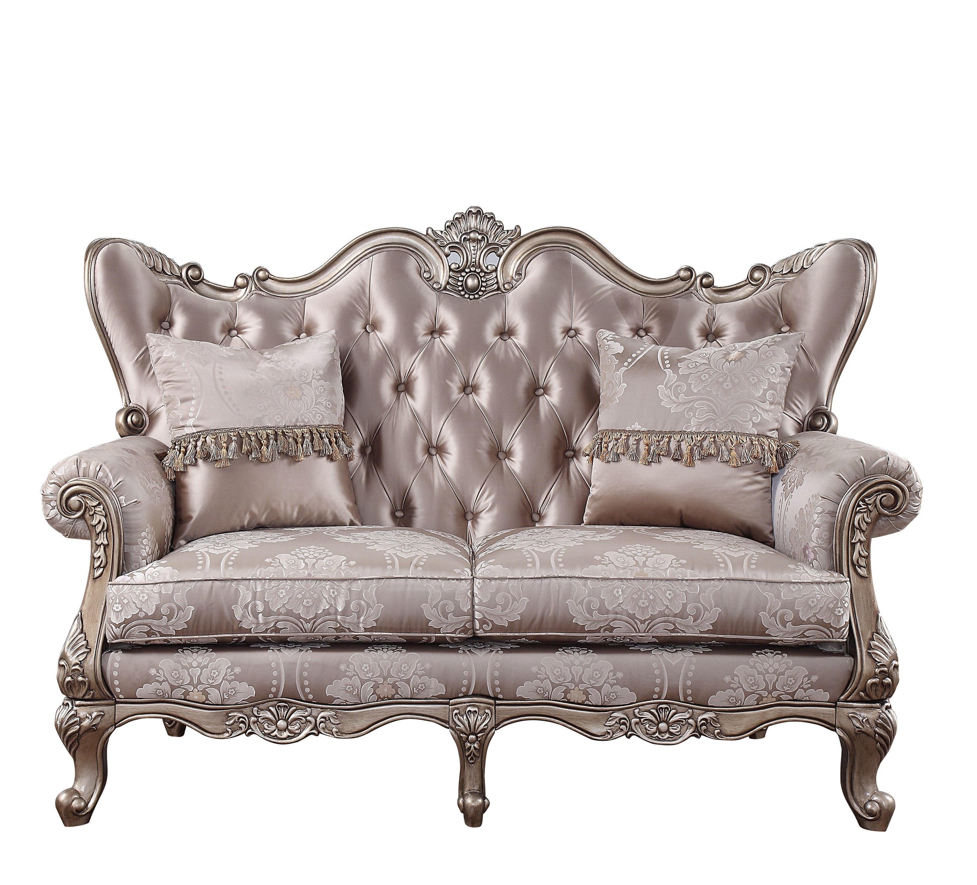 ACME Jayceon Loveseat w/2 Pillows, Fabric & Champagne FredCo