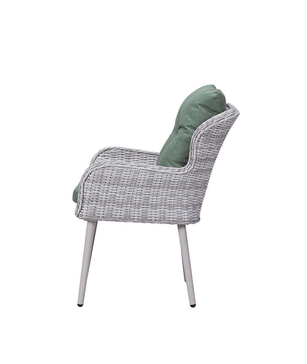 ACME Jenneva 7Pc Patio Dining Set, Night Green Fabric & Gray Finish FredCo