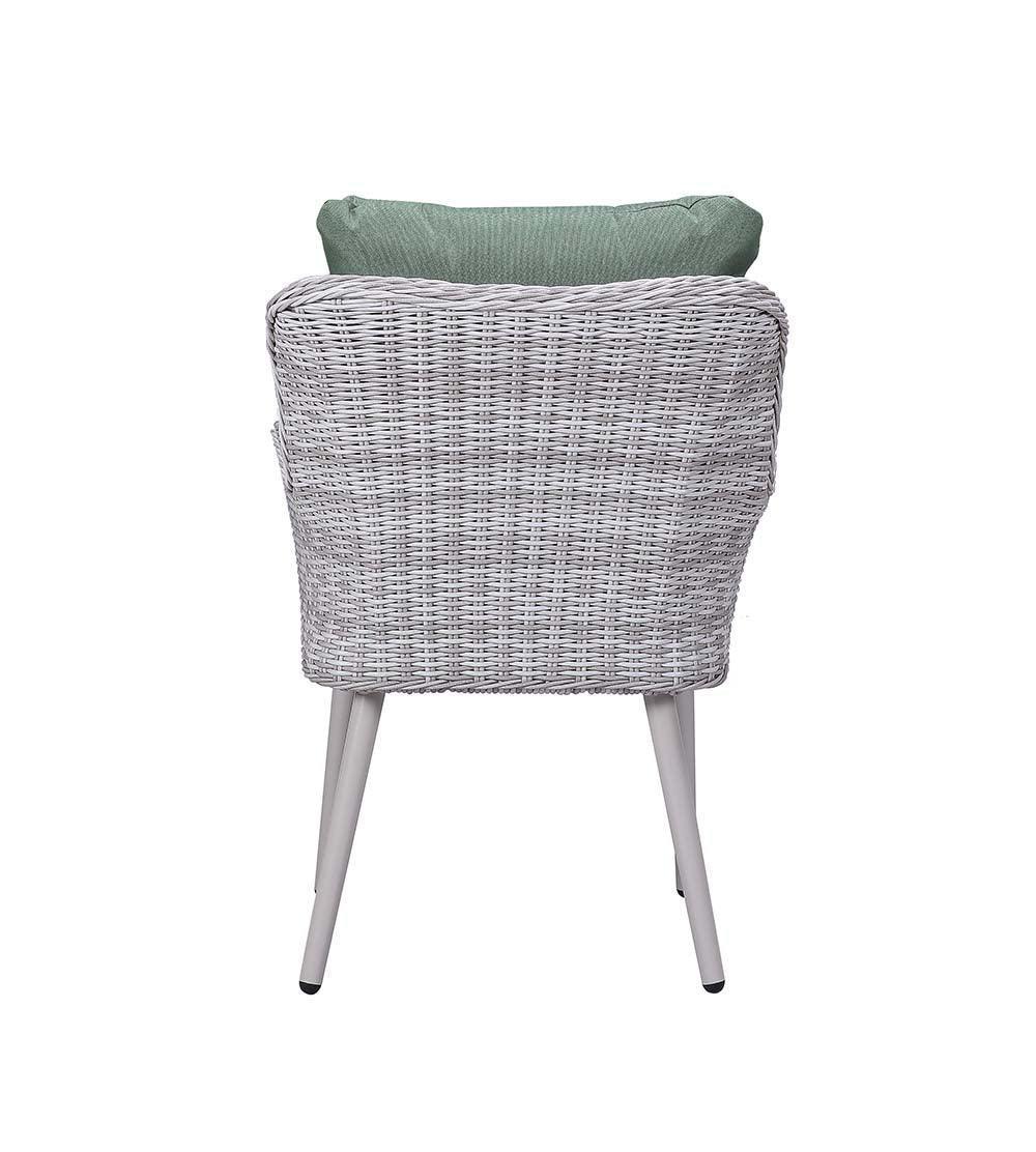 ACME Jenneva 7Pc Patio Dining Set, Night Green Fabric & Gray Finish FredCo