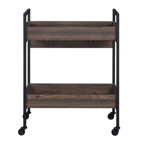 ACME Jerrick Serving Cart, Walnut & Black Finish FredCo