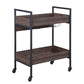 ACME Jerrick Serving Cart, Walnut & Black Finish FredCo
