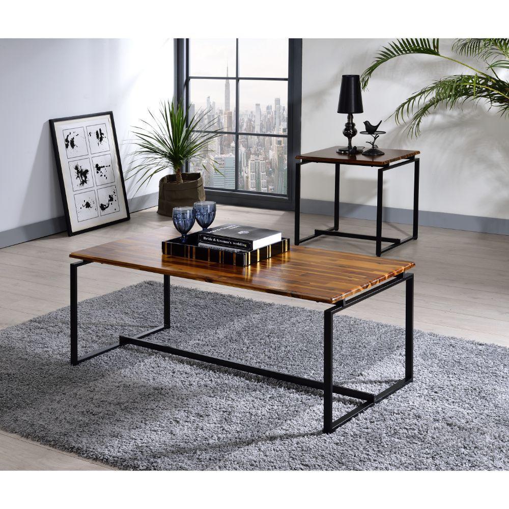 ACME Jurgen 3Pc Pack Coffee/End Set, Oak & Black FredCo
