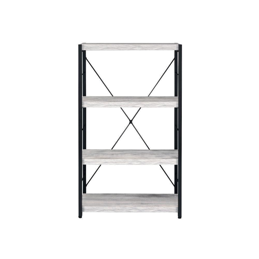 ACME Jurgen Bookshelf, Antique White & Black FredCo