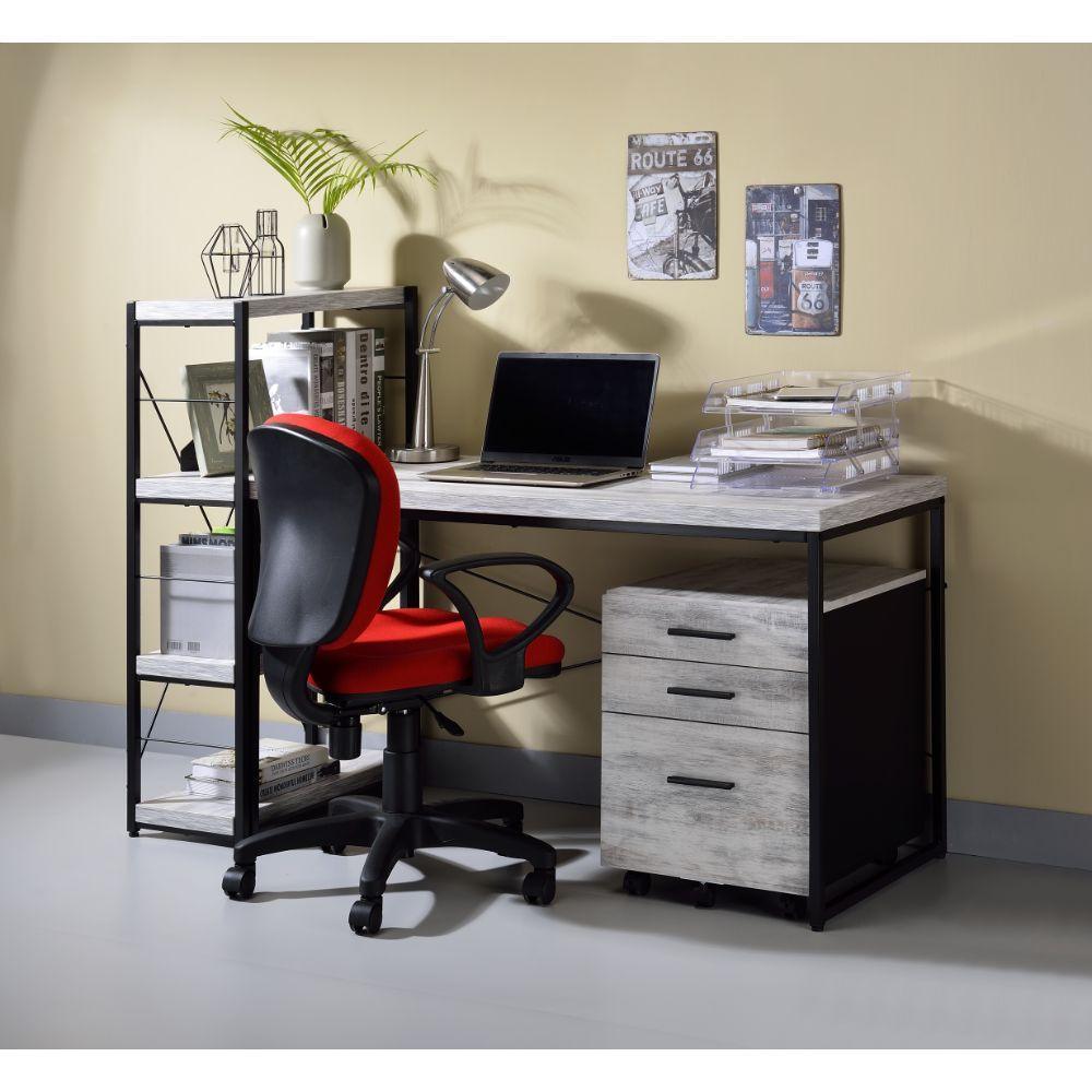 ACME Jurgen Desk, Antique White & Black FredCo